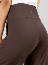 Women's Brown Formal Solid Pant