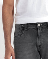 Men's Grey Casual Slim Fit Solid Jeans
