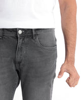 Men's Grey Casual Slim Fit Solid Jeans
