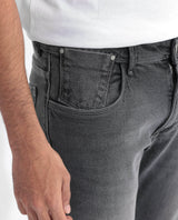 Men's Grey Casual Slim Fit Solid Jeans