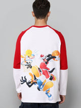 Men's Oversized Looney Tunes Printed Round Neck Tshirt