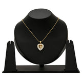 Gold and Rhodium Plated Trendy Heart Designer Pendant with chain for Girls and Women