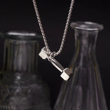 Men's Dumbbell Silver Chain