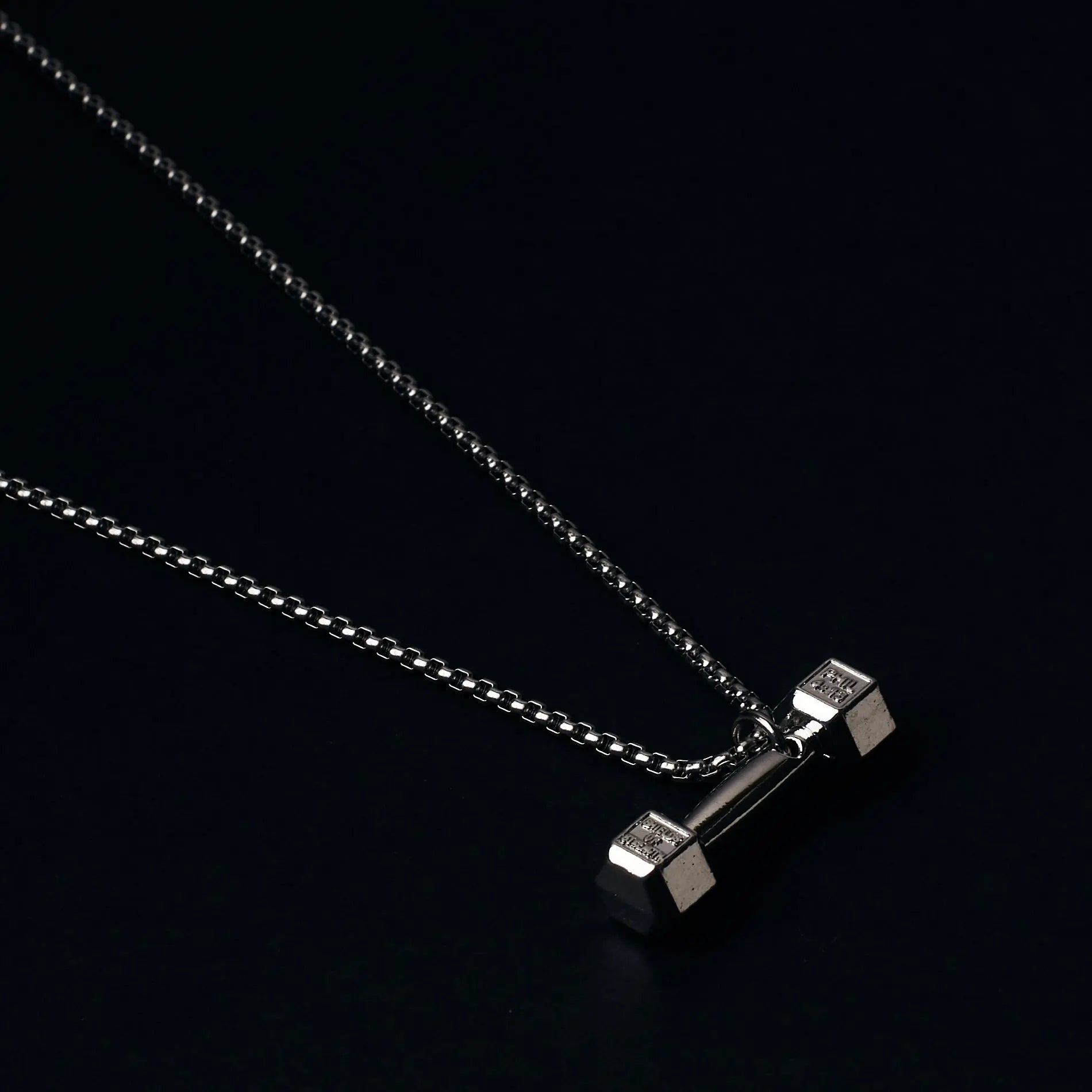 Men's Dumbbell Silver Chain