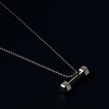 Men's Dumbbell Silver Chain