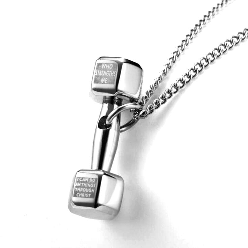 Men's Dumbbell Silver Chain