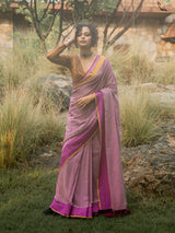 Women's Pink Slub Saree