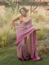 Women's Pink Slub Saree