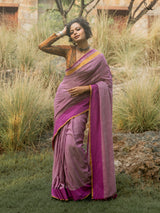 Women's Pink Slub Saree