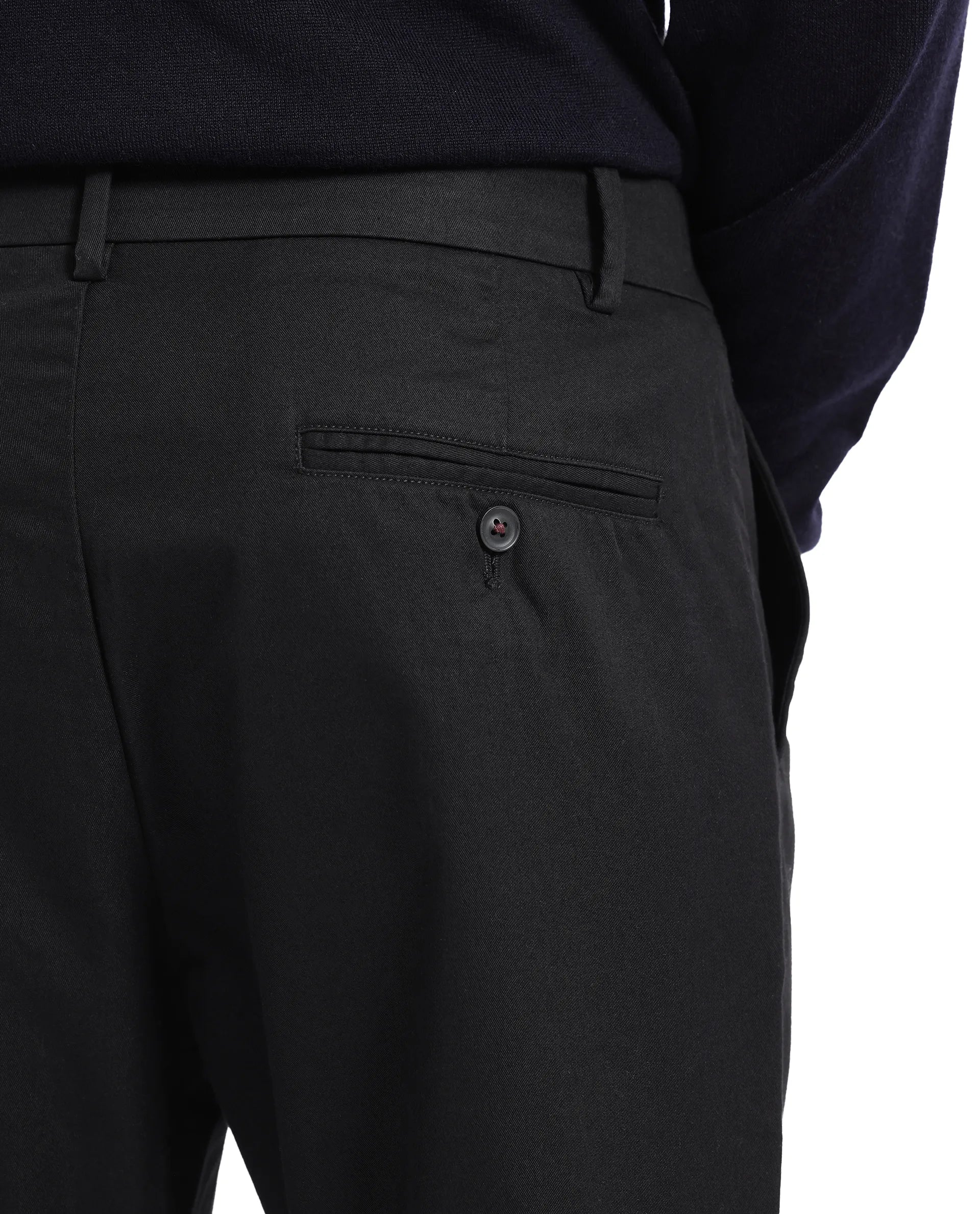 Men's Black Casual Regular Fit Solid Trouser