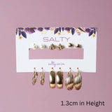 Women's Gold Set of 6 All occasion Golden Hoops