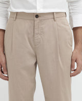 Men's Beige Casual Regular Fit Solid Trouser