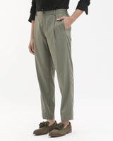 Men's Green Casual Regular Fit Solid Trouser