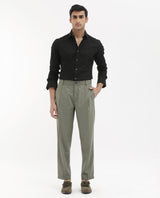 Men's Green Casual Regular Fit Solid Trouser