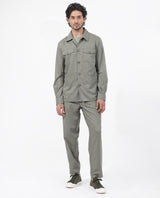 Men's Green Casual Regular Fit Solid Trouser