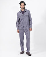 Men's Purple Casual Regular Fit Solid Trouser