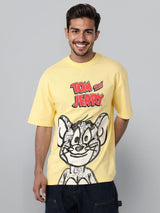 Men's Boxy Tom & Jerry Printed Round Neck Tshirt