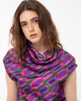 Women's Purple Casual Half Sleeves Top