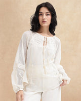 Women's Beige Casual Full Sleeves Top