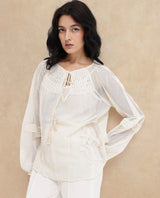 Women's Beige Casual Full Sleeves Top