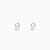 Women's Silver Quadrangle Earrings