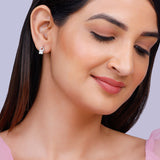 Women's Silver Quadrangle Earrings