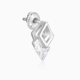 Women's Silver Quadrangle Earrings