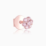 Girls Rose Gold Baby Pink Flower Stud Earrings