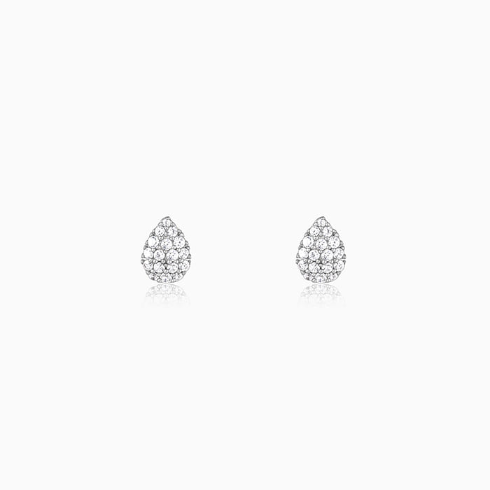 Women's Silver Graceful Pear Earrings