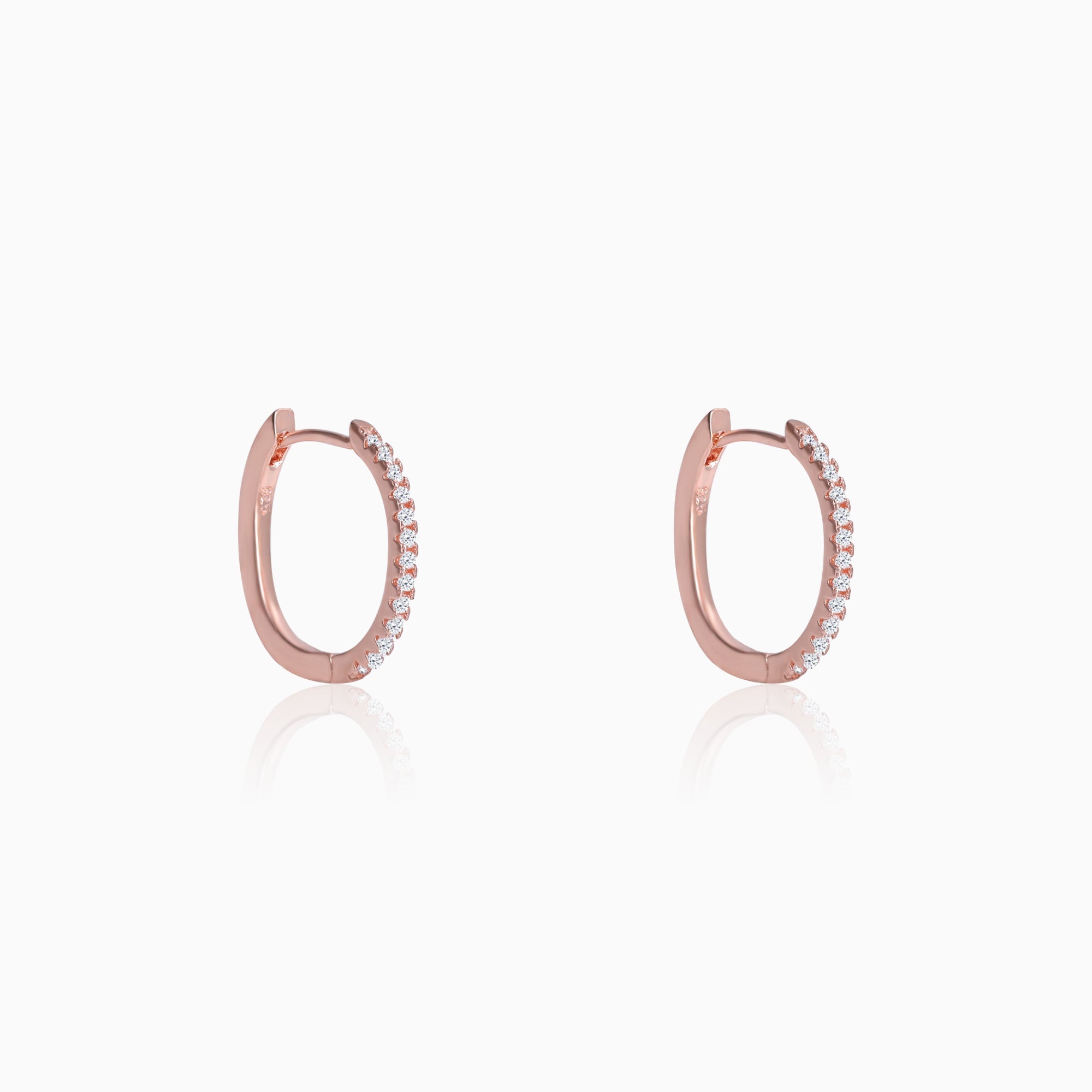 Women's Rose Gold Shining Hoop Earrings