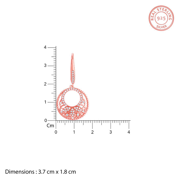 Women's Rose Gold Crescent Affair Earrings