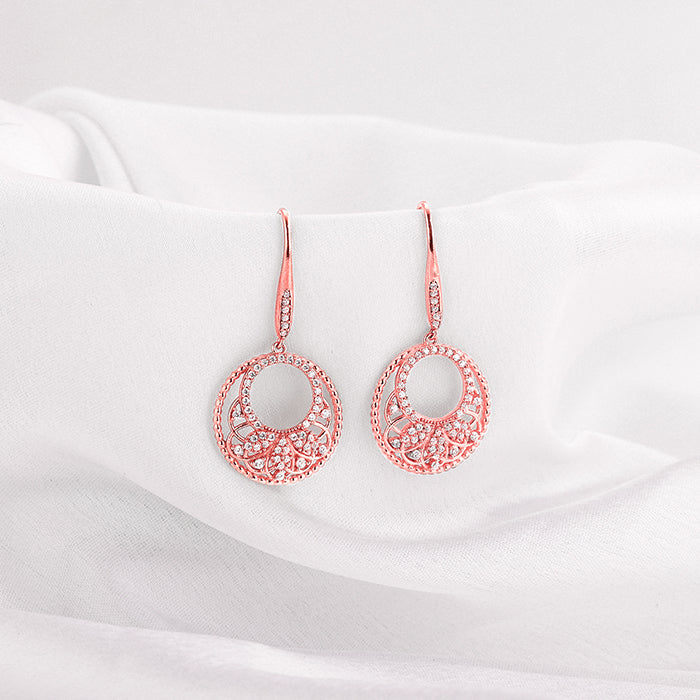 Women's Rose Gold Crescent Affair Earrings