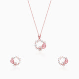 Women's Anushka Sharma Rose Gold Drop Wreath Pendant Set