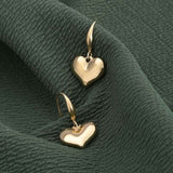 Women's Gold Plated Dangling Heart Earrings Waterproof & Anti-Tarnish