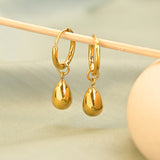 Women's Gold Plated Waterdrop Hoop Earrings Waterproof & Anti-Tarnish