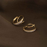 Women's Gold Plated Curvy Embrace Earrings Waterproof & Anti-Tarnish