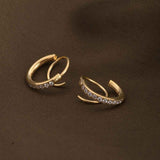 Women's Gold Plated Curvy Embrace Earrings Waterproof & Anti-Tarnish