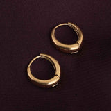 Women's Gold Plated Golden Crescent Hoop Earrings Waterproof & Anti-Tarnish