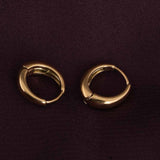 Women's Gold Plated Golden Crescent Hoop Earrings Waterproof & Anti-Tarnish