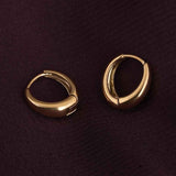Women's Gold Plated Golden Crescent Hoop Earrings Waterproof & Anti-Tarnish