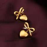Women's Gold Plated Wrapped With Love Earrings Waterproof & Anti-Tarnish