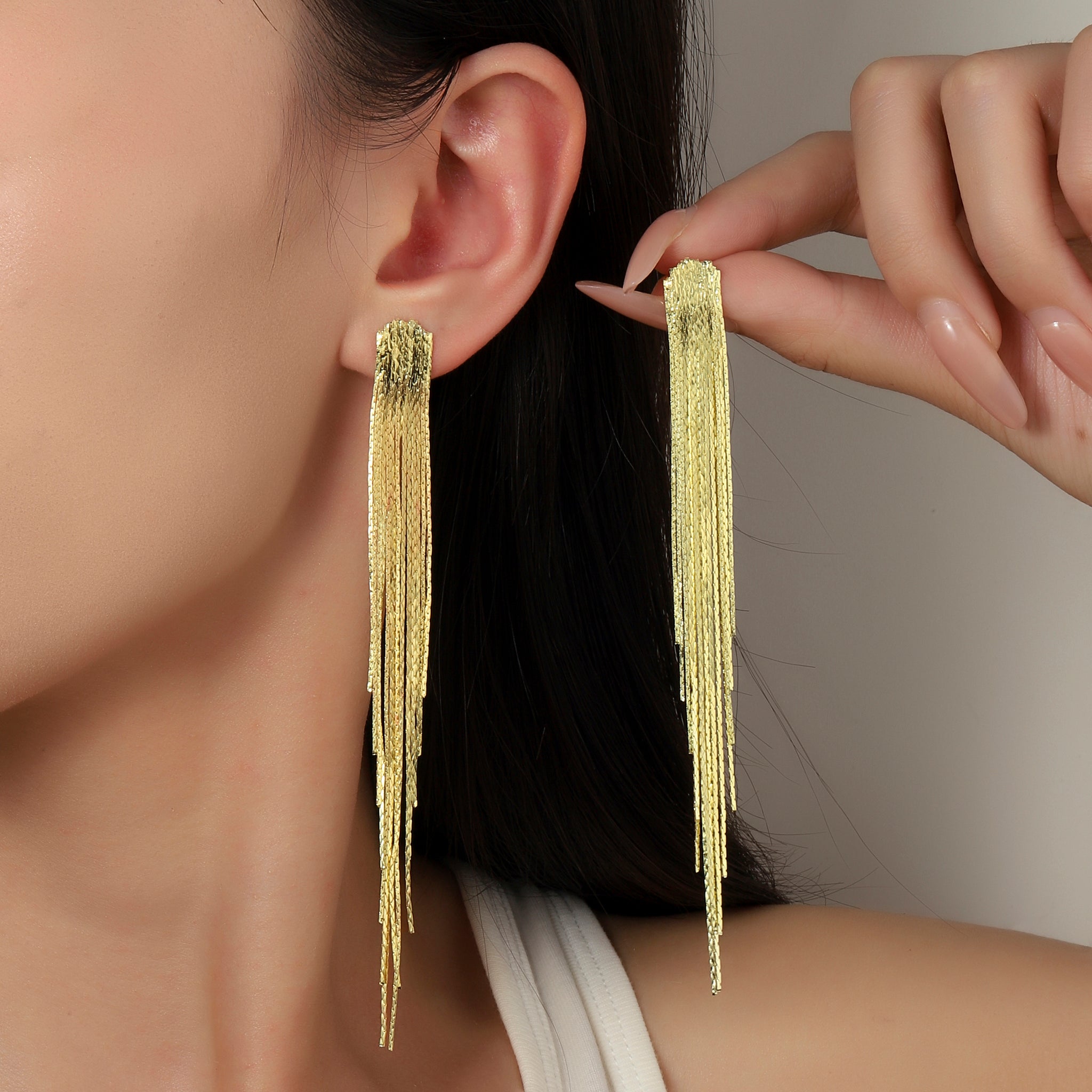 Women's Gold Tassel Temptation Earring