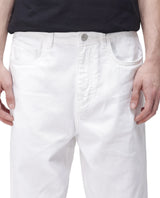 Men's White Casual Baggy Fit Solid Jeans