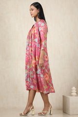 Women's Onion Pink Muslin Botanical Dress