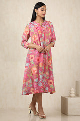 Women's Onion Pink Muslin Botanical Dress