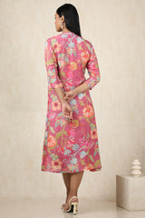 Women's Onion Pink Muslin Botanical Dress