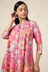Women's Onion Pink Muslin Botanical Dress