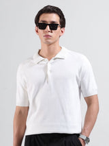 Men's Slim Fit Textured Polo Collar Tshirt
