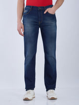 Mens Blue Casual Straight Fit Jeans