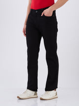 Mens Black Casual Straight Fit Jeans